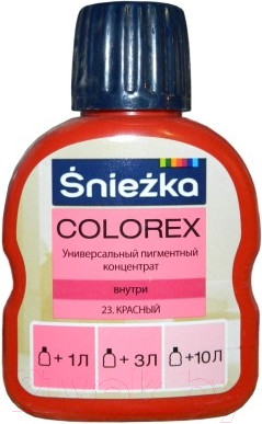 Изображение товара Колеровочный пигмент Sniezka Colorex 23 (100мл, красный)
