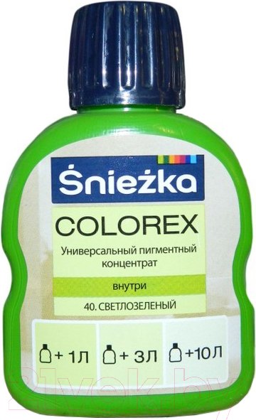 Изображение товара Колеровочный пигмент Sniezka Colorex 40 (100мл, светло-зеленый)