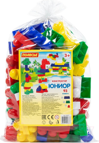 Изображение товара Конструктор Полесье Юниор / 6677 (93эл, в мешке)