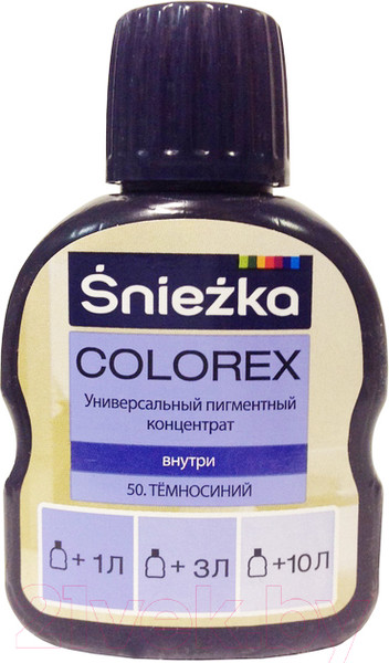 Изображение товара Колеровочный пигмент Sniezka Colorex 50 (100мл, темно-синий)