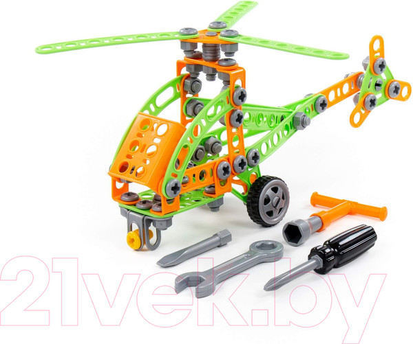 Изображение товара Конструктор Полесье Изобретатель. Вертолет №1 / 55026 (130эл, в пакете)