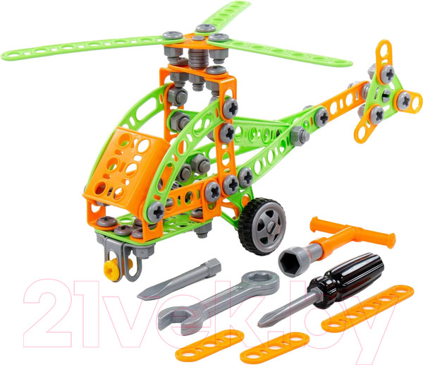 Изображение товара Конструктор Полесье Изобретатель. Вертолет №1 / 55026 (130эл, в пакете)