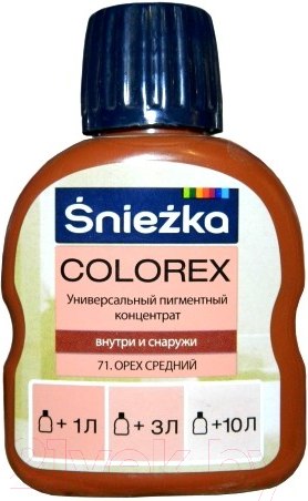 Изображение товара Колеровочный пигмент Sniezka Colorex 71 (100мл, орех средний)