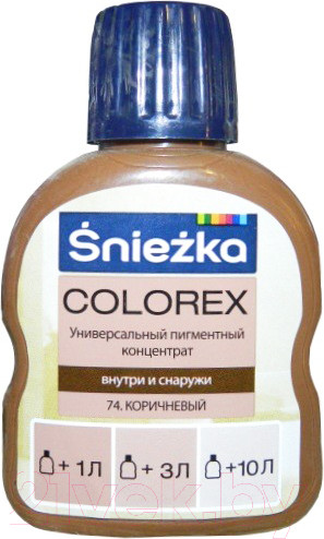 Изображение товара Колеровочный пигмент Sniezka Colorex 74 (100мл, коричневый)