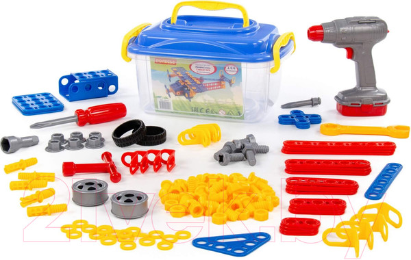 Изображение товара Конструктор Полесье Изобретатель. Самолет №2 / 55217 (144эл, в контейнере)