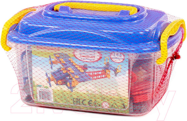 Изображение товара Конструктор Полесье Изобретатель. Самолет №2 / 55217 (144эл, в контейнере)