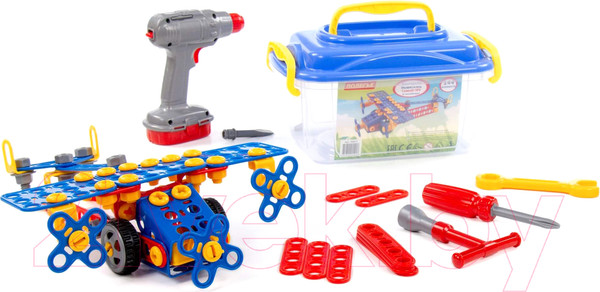 Изображение товара Конструктор Полесье Изобретатель. Самолет №2 / 55217 (144эл, в контейнере)