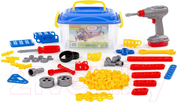 Изображение товара Конструктор Полесье Изобретатель. Самолет №2 / 55217 (144эл, в контейнере)