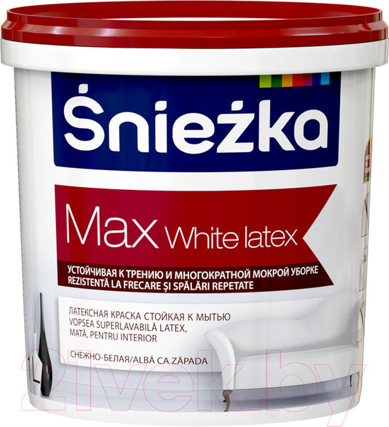 Изображение товара Краска Sniezka Max White Latex с тефлоном (1л, белоснежный матовый)