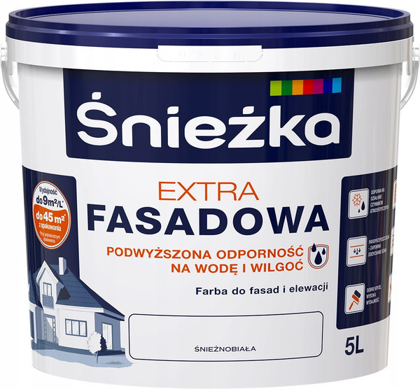 Изображение товара Краска Sniezka Extra Fasadowa (5л, белый)