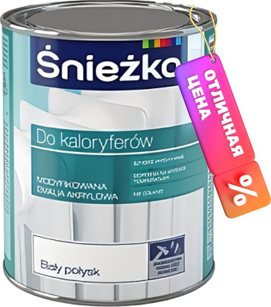 Изображение товара Эмаль Sniezka Для радиаторов (750мл, белый)