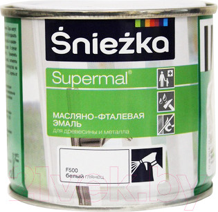 Изображение товара Эмаль Sniezka Supermal масляно-фталевая (400мл, белый глянец)
