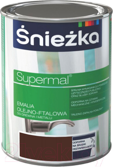 Изображение товара Эмаль Sniezka Supermal масляно-фталевая (800мл, коричневый)