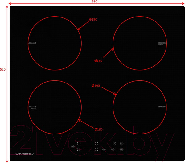 Изображение товара Индукционная варочная панель Maunfeld EVI.594-BK