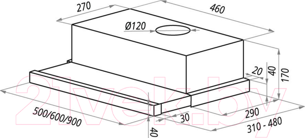 Изображение товара Вытяжка телескопическая Maunfeld VS Light (C) Ln 50 (нержавеющая сталь)