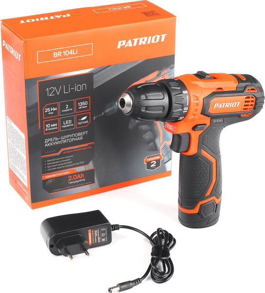 Изображение товара Аккумуляторная дрель-шуруповерт PATRIOT BR 104Li
