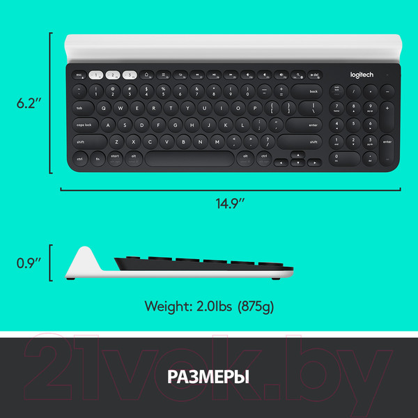 Изображение товара Клавиатура Logitech K780 Multi-Device Wireless Keyboard