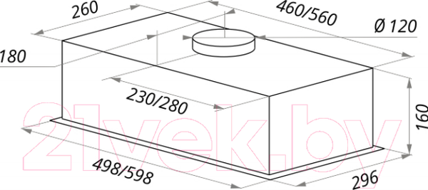 Изображение товара Вытяжка скрытая Maunfeld Crosby Light (C) 60 Gl (нержавеющая сталь)
