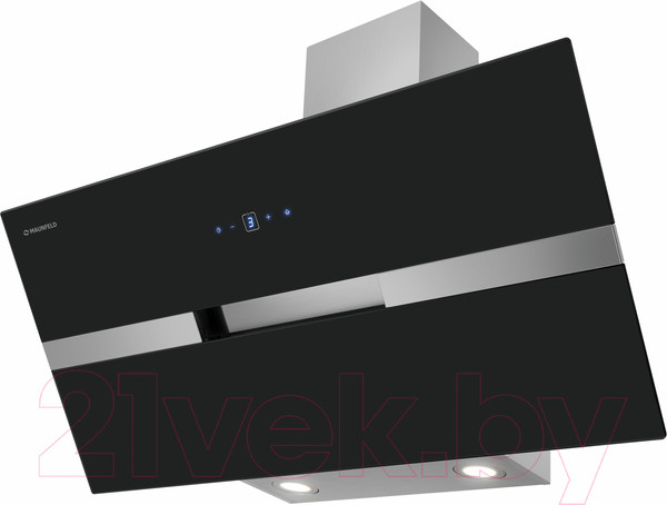 Изображение товара Вытяжка наклонная Maunfeld Mersey 90 (нержавеющая сталь/черное стекло)