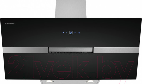 Изображение товара Вытяжка наклонная Maunfeld Mersey 90 (нержавеющая сталь/черное стекло)