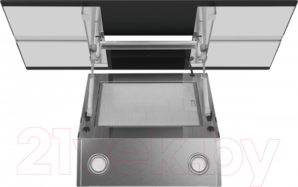 Изображение товара Вытяжка наклонная Maunfeld Mersey 90 (нержавеющая сталь/черное стекло)