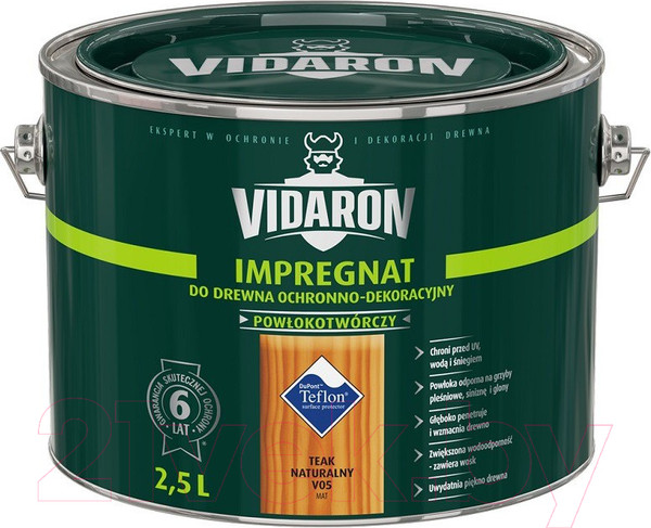 Изображение товара Защитно-декоративный состав Vidaron Impregnant V05 Натуральный тик (2.5л)