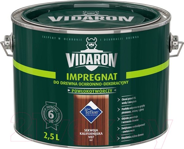 Изображение товара Защитно-декоративный состав Vidaron Impregnant V07 Калифорнийская секвойя (2.5л)