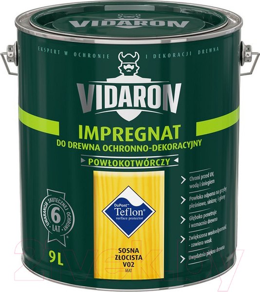 Изображение товара Защитно-декоративный состав Vidaron Impregnant V02 Золотистая сосна (9л)