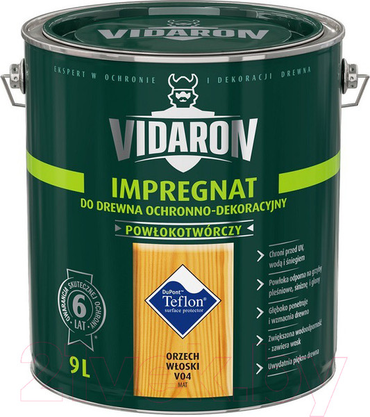 Изображение товара Защитно-декоративный состав Vidaron Impregnant V04 Грецкий орех (9л)