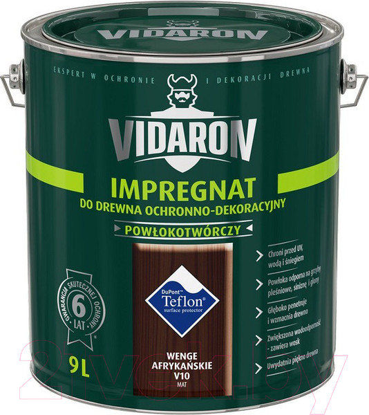 Изображение товара Защитно-декоративный состав Vidaron Impregnant V10 Африканское венге (9л)