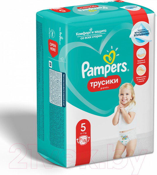Изображение товара Подгузники-трусики детские Pampers Pants 5 Junior (15шт)