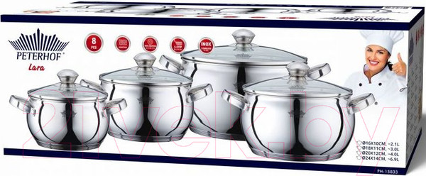 Изображение товара Набор кастрюль Peterhof PH-15833