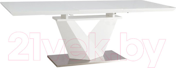 Изображение товара Обеденный стол Signal Alaras III 160-220x90 (белый лак/белый)