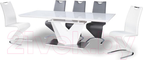 Изображение товара Обеденный стол Signal Alaras III 160-220x90 (белый лак/белый)