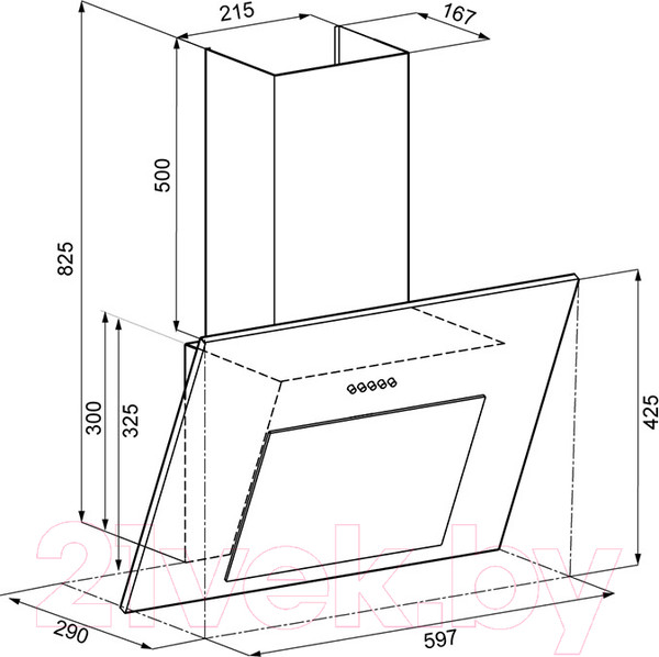 Изображение товара Вытяжка наклонная Krona Freya 600 PB / 00020978 (черный)