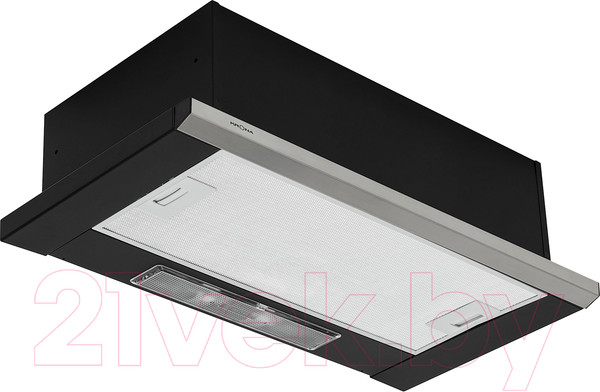 Изображение товара Вытяжка телескопическая Krona Kamilla Slim 600 2m / 00020960 (черный/нержавеющая сталь)