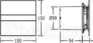 Изображение товара Вентилятор накладной Cata E-100 G BK STD