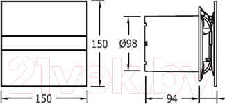 Изображение товара Вентилятор накладной Cata E-100 GTH BK Hygro