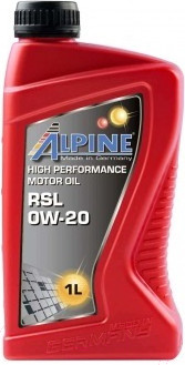 Изображение товара Моторное масло ALPINE RSL 0W20 / 0100191 (1л)