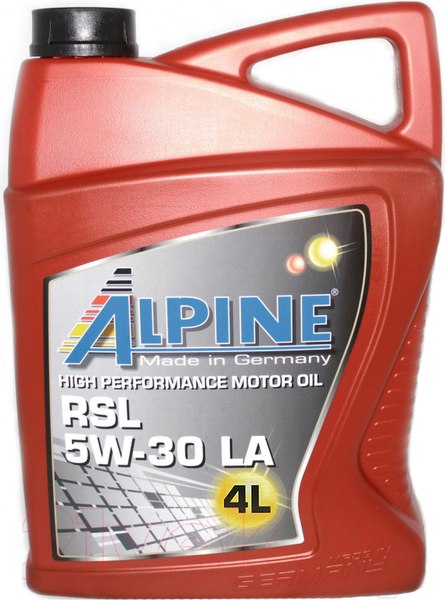 Изображение товара Моторное масло ALPINE RSL 5W30 LA / 0100309 (4л)