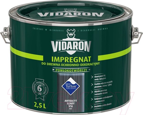 Изображение товара Защитно-декоративный состав Vidaron Impregnant V16 Антрацит (2.5л)