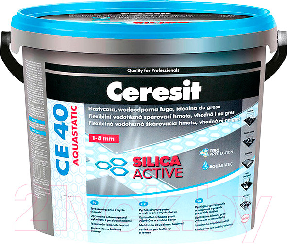 Изображение товара Фуга цементная Ceresit CE 40 Aquastatic (2кг, черный)
