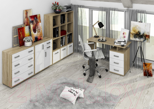 Изображение товара Письменный стол Славянская столица Д-СП1 (дуб сонома/белый)
