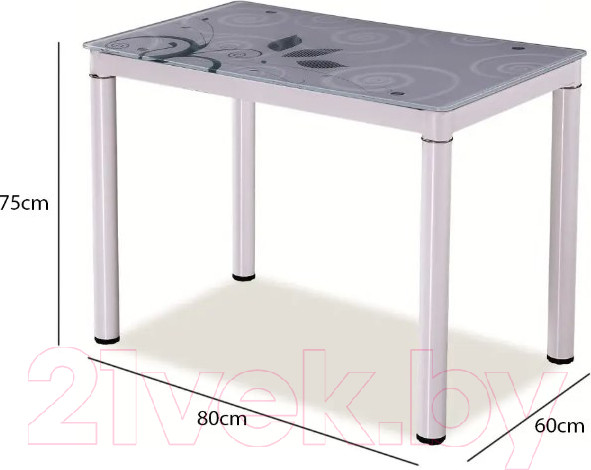 Изображение товара Обеденный стол Signal Damar 80x60 (белый)