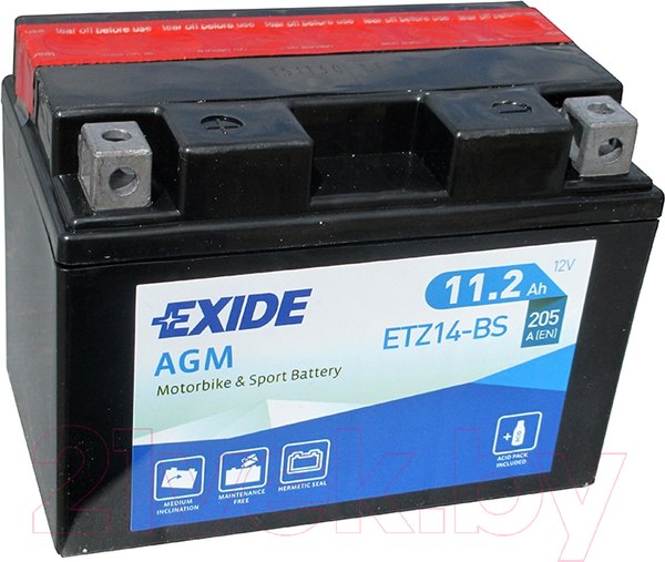 Изображение товара Мотоаккумулятор Exide Bike Maintenance Free ETZ14-BS (11.2а/ч)