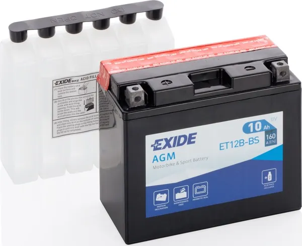 Изображение товара Мотоаккумулятор Exide ET12B-BS (10 А/ч)