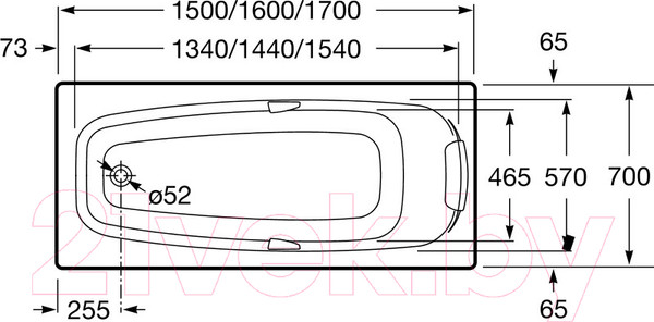Изображение товара Экран для ванны Roca Sureste 150x70 / ZRU9302780