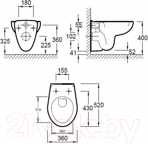 Изображение товара Унитаз подвесной Jacob Delafon Mideo E4345G-00