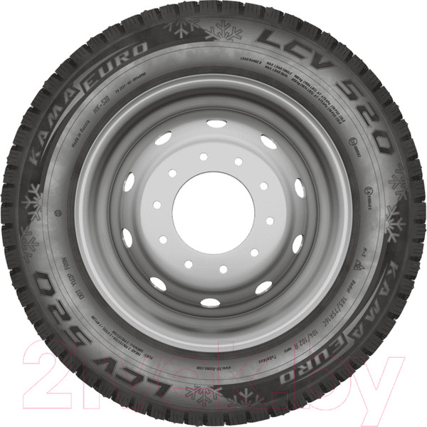 Изображение товара Зимняя легкогрузовая шина KAMA EURO LCV-520 185/75R16C 104/102R (шипы)