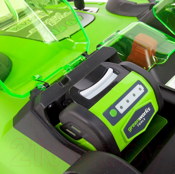 Изображение товара Газонокосилка аккумуляторная Greenworks G40LM49DB Twin Force 40V 49см / 2500207 (без АКБ и ЗУ)